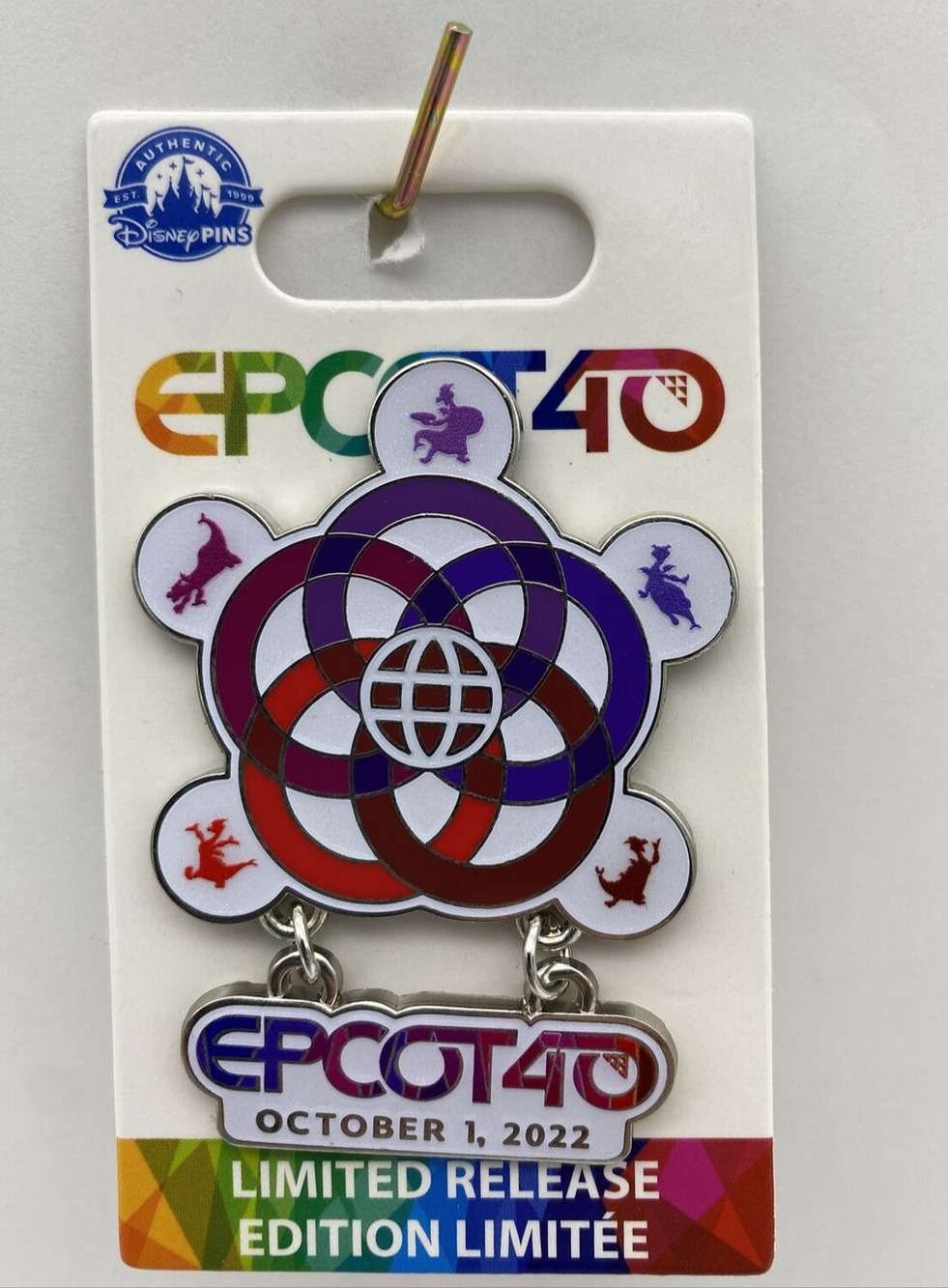 Disney Parks Pin Epcot October 1st 2022 Figment Logo Day of 40th Anniversary LR